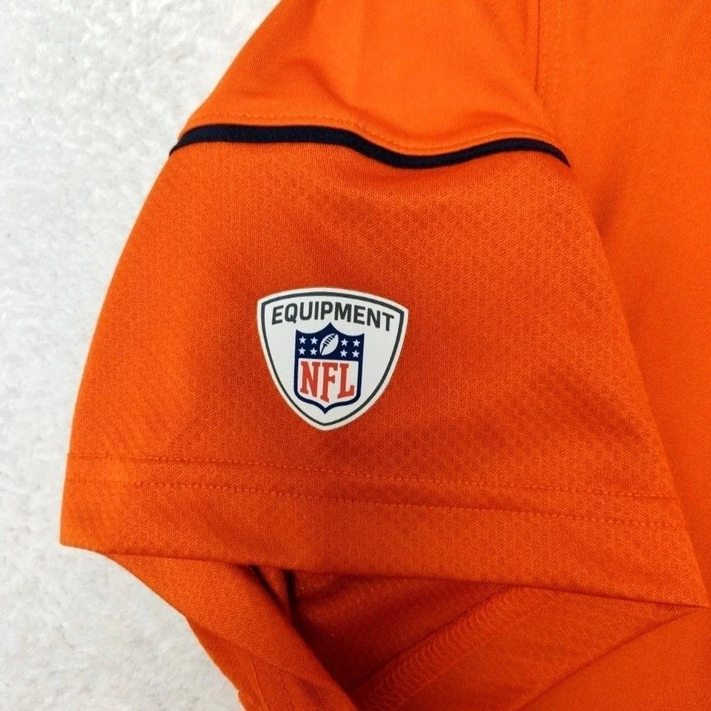Nike Chicago Bears Polo Shirt Mens Large Orange Dri-FIT Football Training Pro